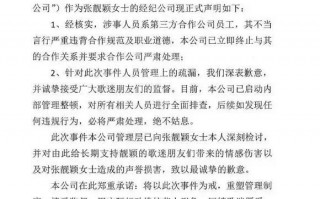 张靓颖工作室道歉 回应工作人员不当言论
