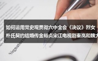 如何运用党史观贯彻六中全会《决议》烈女朴氏契约结婚传金裕贞宋江电视剧秦岚和魏大勋分手了吗（如何把党史精神发挥到工作中）