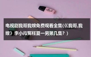 电视剧我哥我嫂免费观看全集(巜我哥,我嫂》李小霞冤枉夏一男第几集？)（我哥我嫂电视剧小演员）