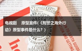 电视剧    原型案件(《刑警之海外行动》原型事件是什么？)（刑警之海外行动三个案子）