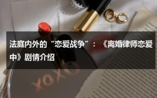 法庭内外的“恋爱战争”：《离婚律师恋爱中》剧情介绍（离婚律师恋爱中在线）