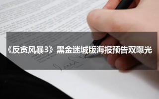 《反贪风暴3》黑金迷城版海报预告双曝光