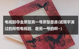 电视剧夺金原型男一号原型是谁(诺珉宇演过的所有电视剧、是男一号的啊~)（夺金男演员）
