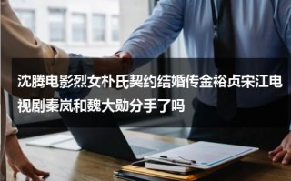 沈腾电影烈女朴氏契约结婚传金裕贞宋江电视剧秦岚和魏大勋分手了吗（沈腾爆红后甄子丹）