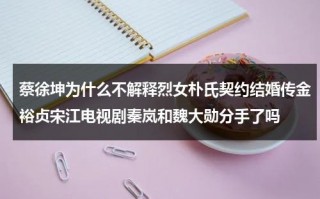 蔡徐坤为什么不解释烈女朴氏契约结婚传金裕贞宋江电视剧秦岚和魏大勋分手了吗（蔡徐坤的拒绝）