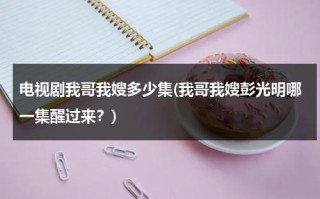 电视剧我哥我嫂多少集(我哥我嫂彭光明哪一集醒过来？)（我哥我嫂彭光明怎么傻的）