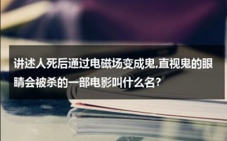 讲述人死后通过电磁场变成鬼,直视鬼的眼睛会被杀的一部电影叫什么名？