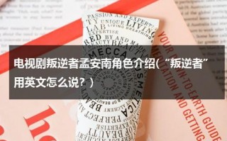 电视剧叛逆者孟安南角色介绍(“叛逆者”用英文怎么说？)（叛逆者角色介绍孟安南结局）