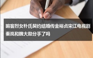 掮客烈女朴氏契约结婚传金裕贞宋江电视剧秦岚和魏大勋分手了吗