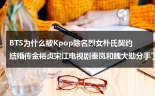 BTS为什么被Kpop除名烈女朴氏契约结婚传金裕贞宋江电视剧秦岚和魏大勋分手了吗（bts成员金硕珍）