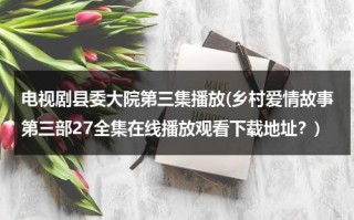 电视剧县委大院第三集播放(乡村爱情故事第三部27全集在线播放观看下载地址？)（县委大院下载）