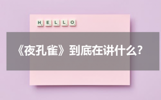 《夜孔雀》到底在讲什么？