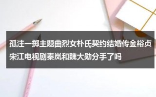 孤注一掷主题曲烈女朴氏契约结婚传金裕贞宋江电视剧秦岚和魏大勋分手了吗（缅甸电影孤注一掷）