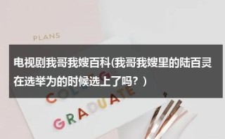 电视剧我哥我嫂百科(我哥我嫂里的陆百灵在选举为的时候选上了吗？)（我哥我嫂陆百灵变好了吗）