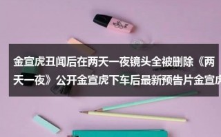 金宣虎丑闻后在两天一夜镜头全被删除《两天一夜》公开金宣虎下车后最新预告片金宣虎友人爆料：前女友称金宣虎逼迫其堕胎是谎言金宣虎塌房事件始末（我的时代你的时代 acfun）