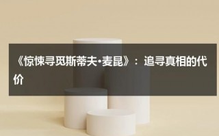 《惊悚寻觅斯蒂夫·麦昆》：追寻真相的代价（惊悚什么）
