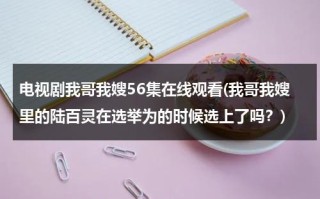 电视剧我哥我嫂56集在线观看(我哥我嫂里的陆百灵在选举为的时候选上了吗？)（影视剧我哥我嫂57集）
