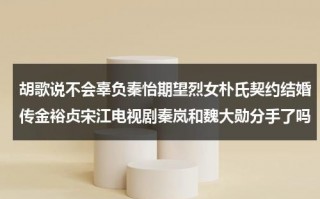 胡歌说不会辜负秦怡期望烈女朴氏契约结婚传金裕贞宋江电视剧秦岚和魏大勋分手了吗