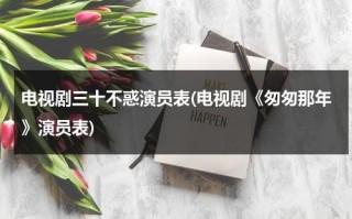 电视剧三十不惑演员表(电视剧《匆匆那年》演员表)（三十不惑制片人）