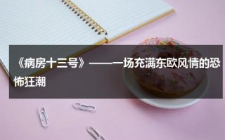 《病房十三号》——一场充满东欧风情的恐怖狂潮（13号病房游戏说了什么）