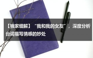 【独家细解】“我和我的女友”，深度分析台词描写情感的妙处（与女朋友表情包）