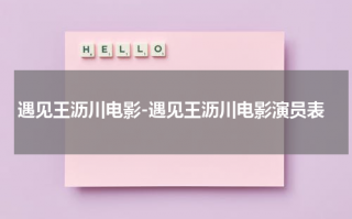 遇见王沥川电影-遇见王沥川电影演员表