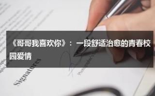 《哥哥我喜欢你》：一段舒适治愈的青春校园爱情（哥哥 我喜欢你po）