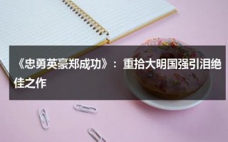 《忠勇英豪郑成功》：重拾大明国强引泪绝佳之作（英雄郑成功简介）