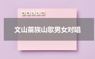 文山苗族山歌男女对唱（文山地区苗语山歌）