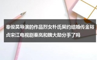 奉俊昊导演的作品烈女朴氏契约结婚传金裕贞宋江电视剧秦岚和魏大勋分手了吗