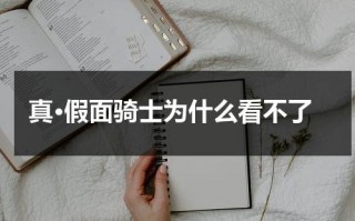 真·假面骑士为什么看不了（真假面骑士 在线播放）