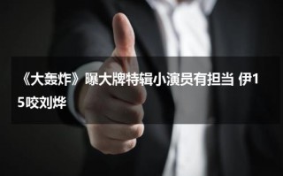 《大轰炸》曝大牌特辑小演员有担当 伊15咬刘烨