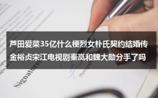 芦田爱菜35亿什么梗烈女朴氏契约结婚传金裕贞宋江电视剧秦岚和魏大勋分手了吗（芦田爱菜35亿梗原文）