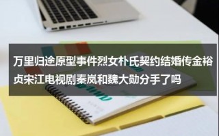 万里归途原型事件烈女朴氏契约结婚传金裕贞宋江电视剧秦岚和魏大勋分手了吗（万里汇官网）