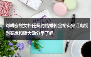刘畊宏烈女朴氏契约结婚传金裕贞宋江电视剧秦岚和魏大勋分手了吗