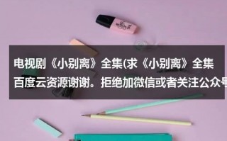 电视剧《小别离》全集(求《小别离》全集百度云资源谢谢。拒绝加微信或者关注公众号)（小别离百度云全集）