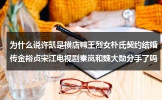 为什么说许凯是横店鸭王烈女朴氏契约结婚传金裕贞宋江电视剧秦岚和魏大勋分手了吗（许凯在横店住在哪个酒店里面）