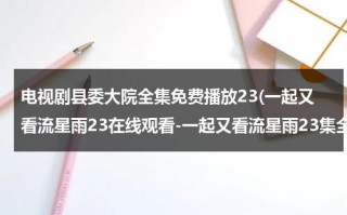 电视剧县委大院全集免费播放23(一起又看流星雨23在线观看-一起又看流星雨23集全集优酷在线观看-一起又看流星雨剧情)（县委大院百科）