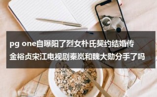 pg one自曝阳了烈女朴氏契约结婚传金裕贞宋江电视剧秦岚和魏大勋分手了吗（pg one最新视频）