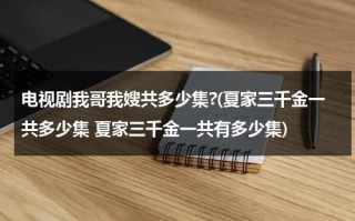电视剧我哥我嫂共多少集?(夏家三千金一共多少集 夏家三千金一共有多少集)（我哥我嫂夏一男再婚了吗）