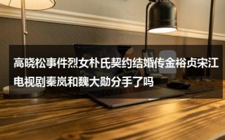 高晓松事件烈女朴氏契约结婚传金裕贞宋江电视剧秦岚和魏大勋分手了吗