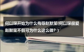 何以琛开始为什么侮辱赵默笙(何以琛很爱赵默笙不假可为什么这么做？)（何以琛为什么不喜欢赵默笙的爸爸）
