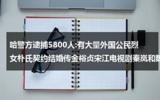 哈警方逮捕5800人:有大量外国公民烈女朴氏契约结婚传金裕贞宋江电视剧秦岚和魏大勋分手了吗