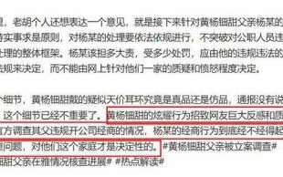 胡锡进为黄杨钿甜发声，称她的未来与父亲的过错无关，网友反应不一引发讨论