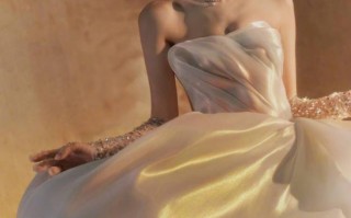 陈瑶穿抹胸长裙化身油画女郎 盘发造型精致优雅