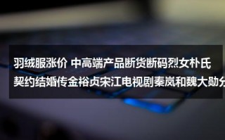 羽绒服涨价 中高端产品断货断码烈女朴氏契约结婚传金裕贞宋江电视剧秦岚和魏大勋分手了吗（女羽绒服知乎）