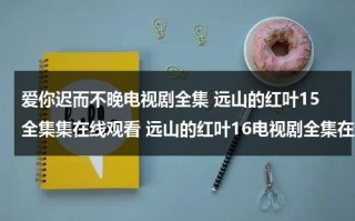 爱你迟而不晚电视剧全集 远山的红叶15全集集在线观看 远山的红叶16电视剧全集在线观看 远山的红叶17在线观看（爱你迟而不晚无弹窗）