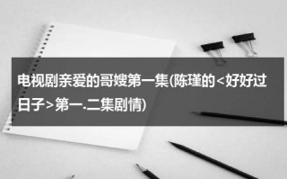 电视剧亲爱的哥嫂第一集(陈瑾的第一.二集剧情)（亲爱的哥哥怎么写信）