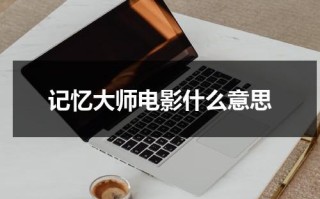 记忆大师电影什么意思