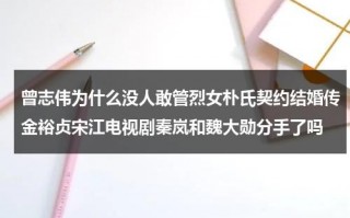 曾志伟为什么没人敢管烈女朴氏契约结婚传金裕贞宋江电视剧秦岚和魏大勋分手了吗